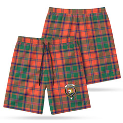 Stewart of Appin Ancient Tartan Crest Men's Beach Shorts