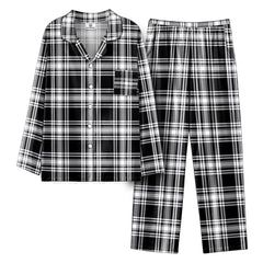 Menzies Black - White Modern Tartan Pajama Set