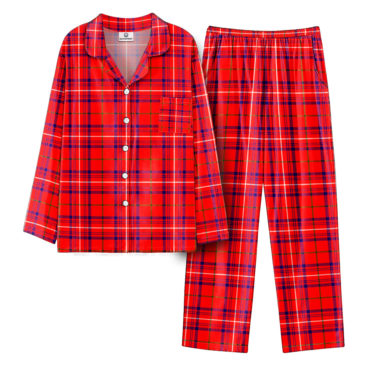 Rose Modern Tartan Pajama Set