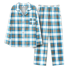 Stewart Muted Blue Tartan Pajama Set