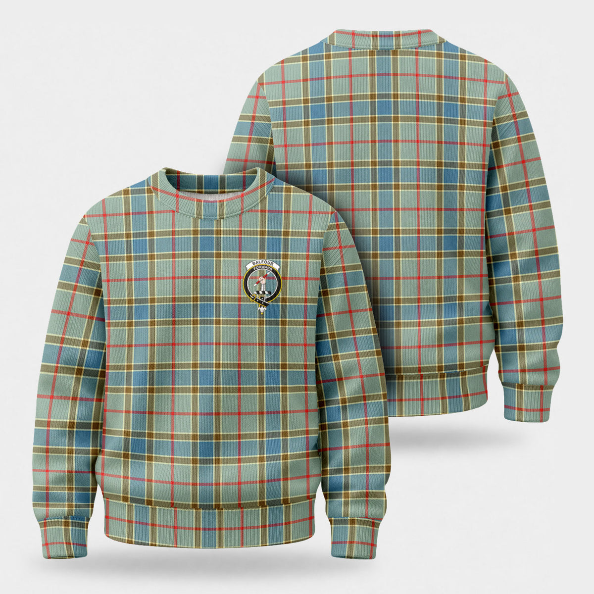 Balfour Blue Tartan Crest Sweater