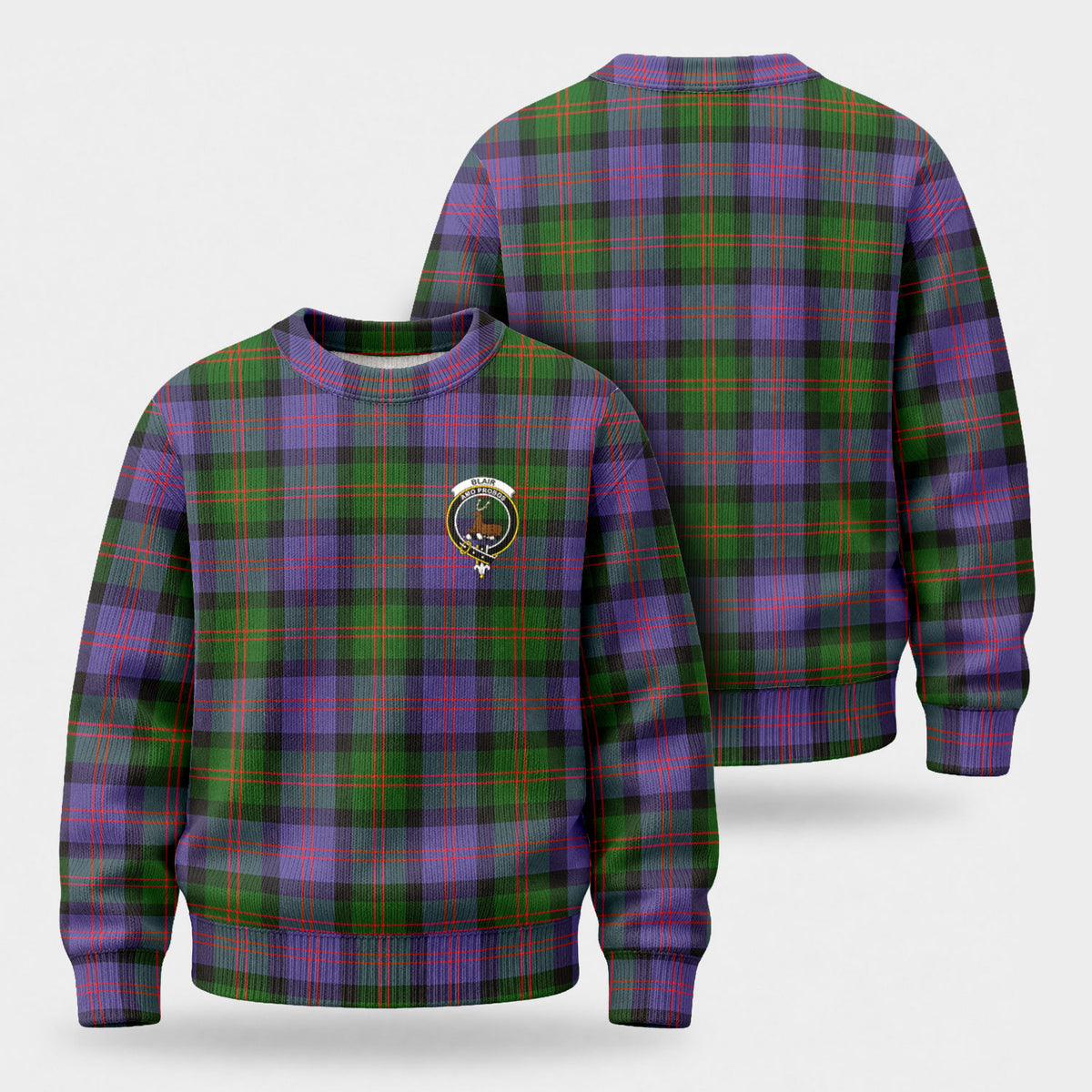 Blair Modern Tartan Crest Sweater