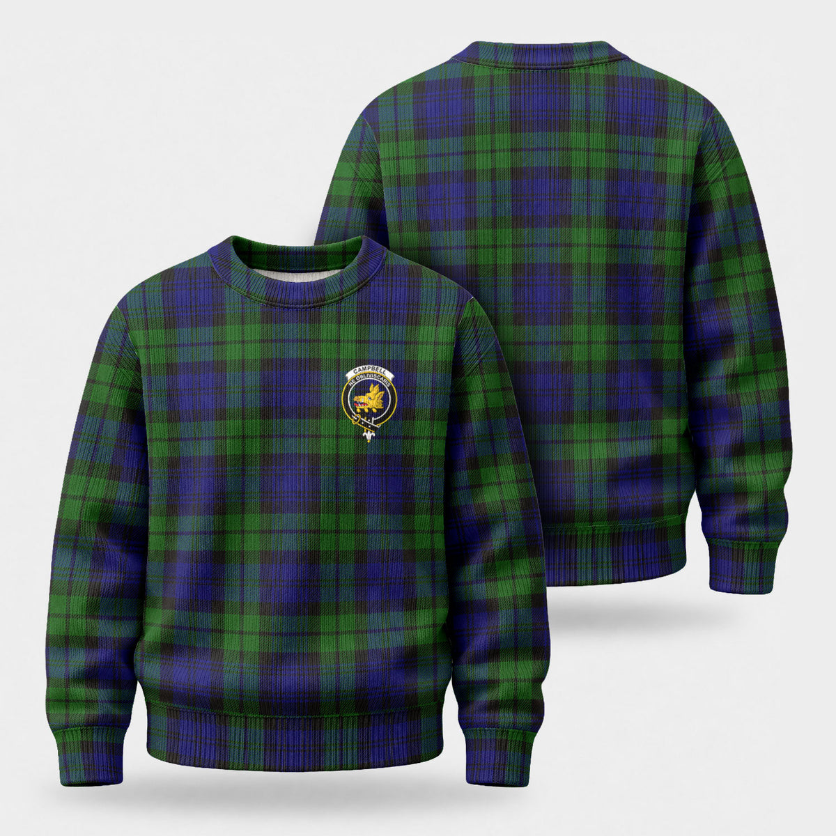 Campbell Modern Tartan Crest Sweater