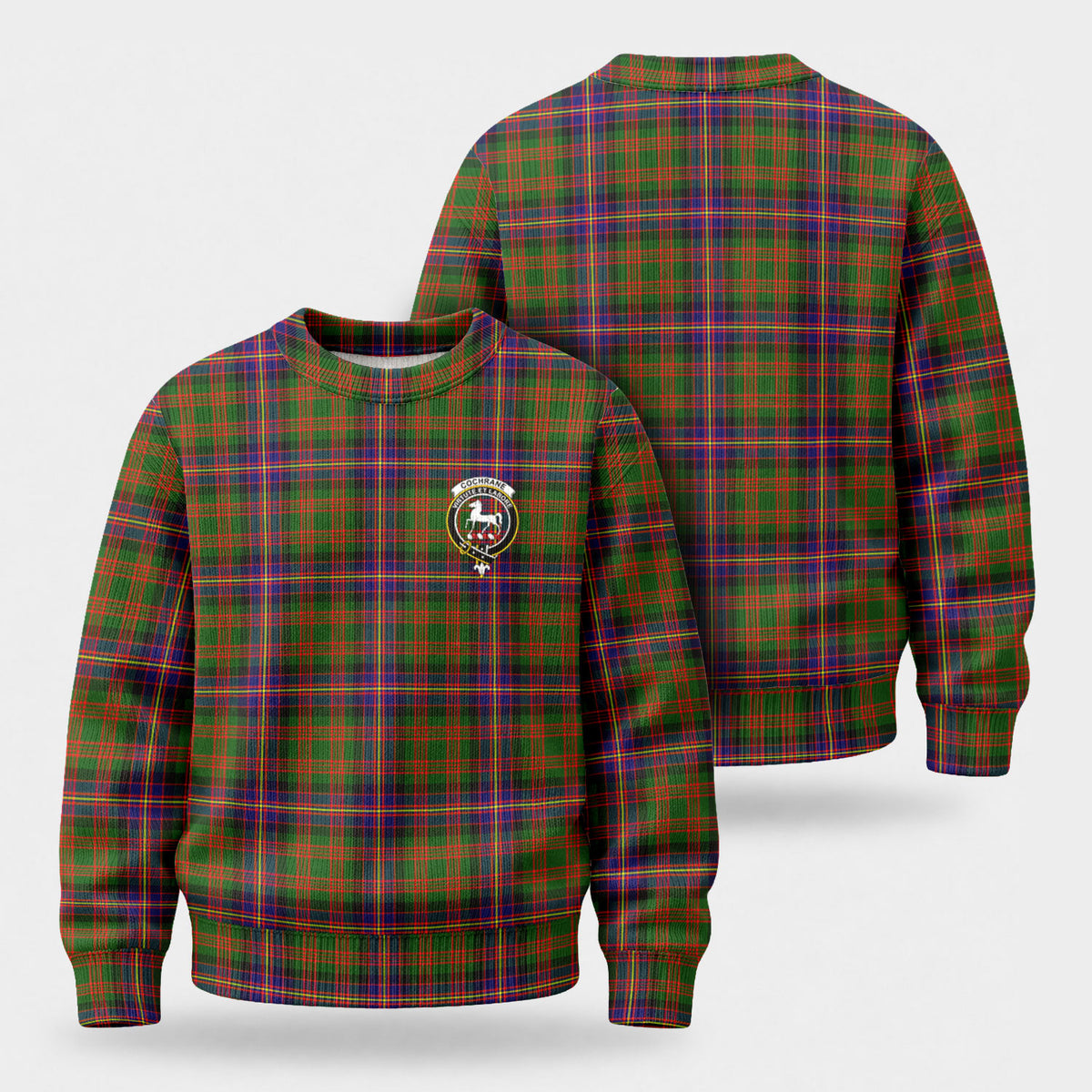 Cochrane Modern Tartan Crest Sweater