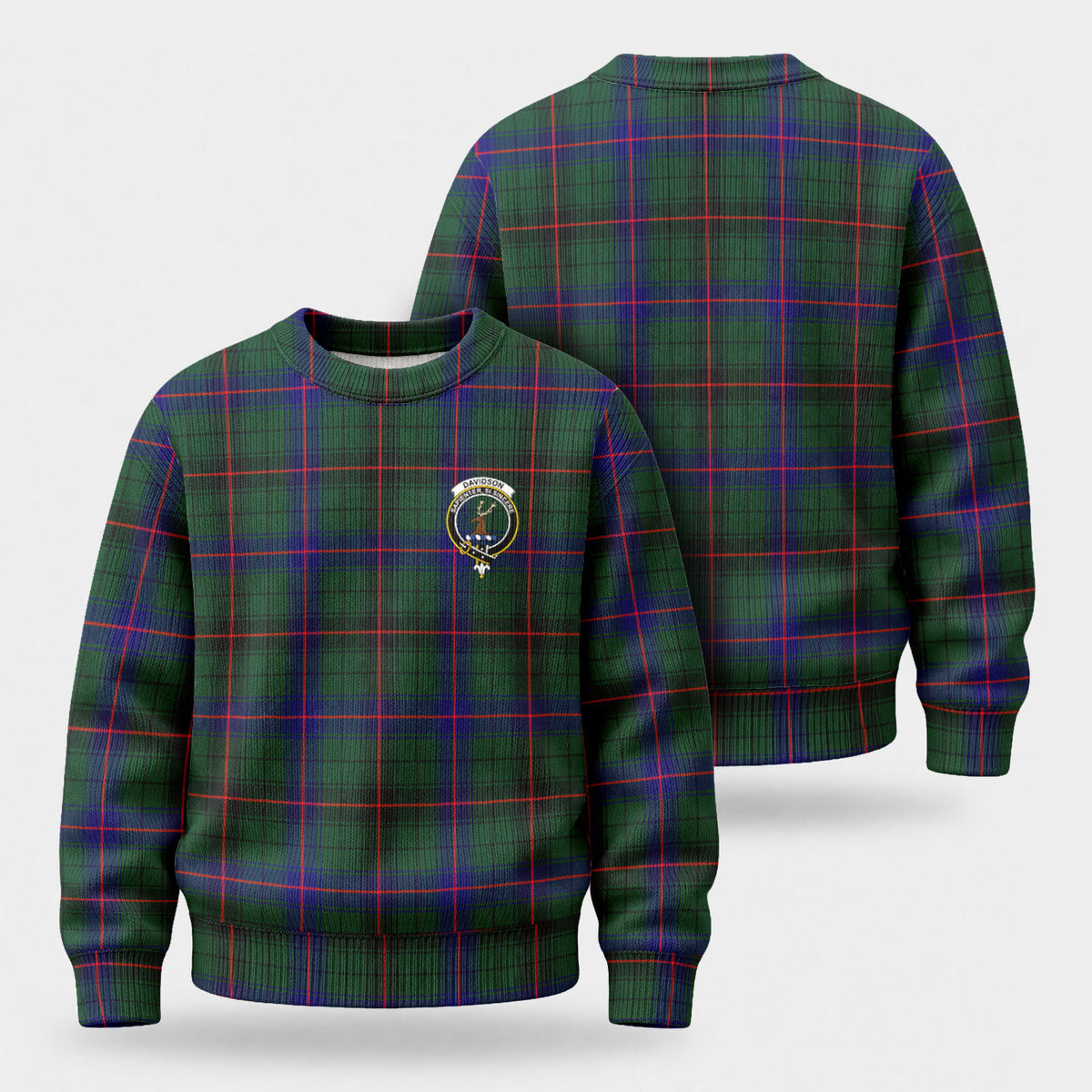 Davidson Modern Tartan Crest Sweater