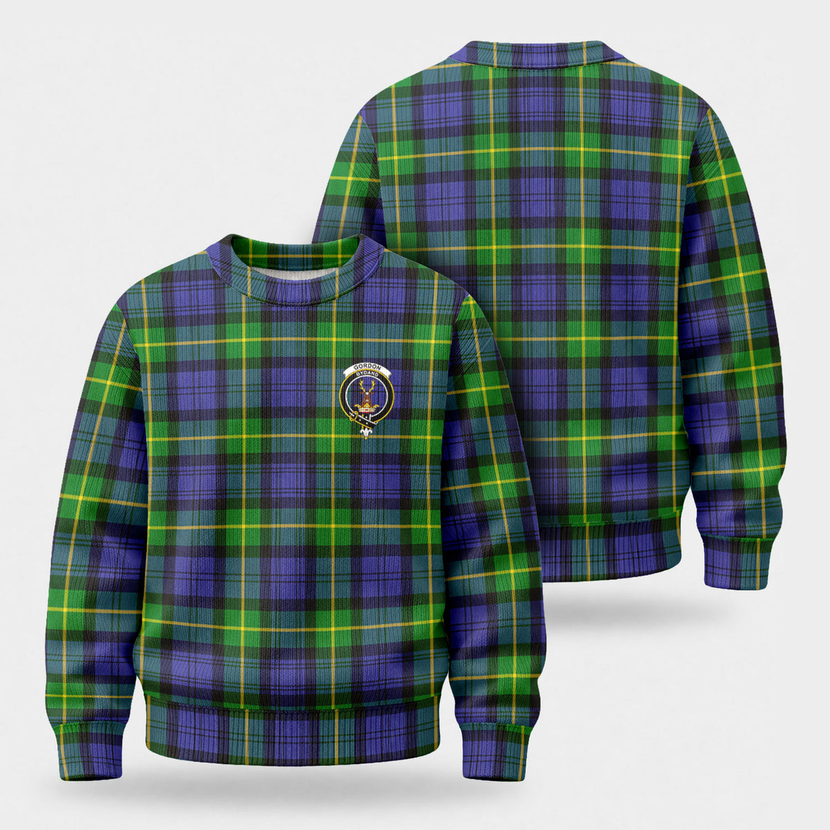 Gordon Modern Tartan Crest Sweater