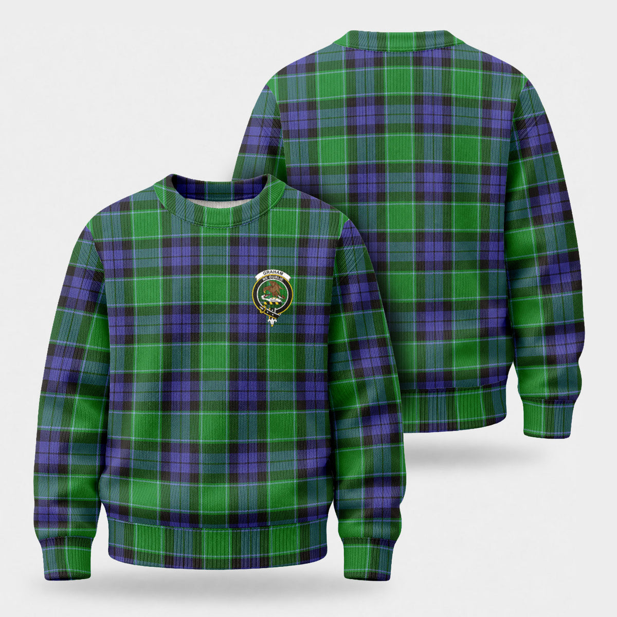 Graham of Menteith Modern Tartan Crest Sweater