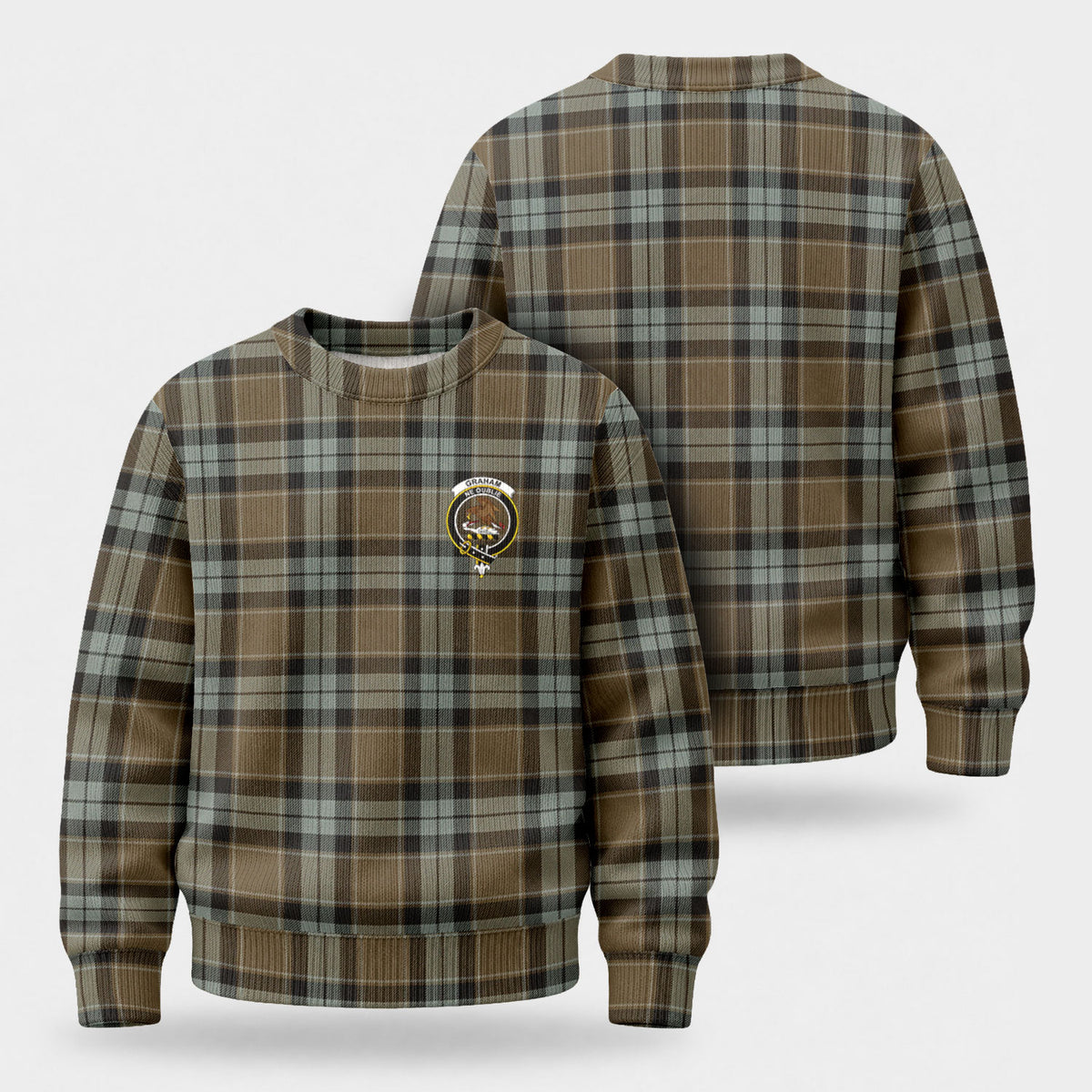 Graham of Menteith Weathered Tartan Crest Sweater