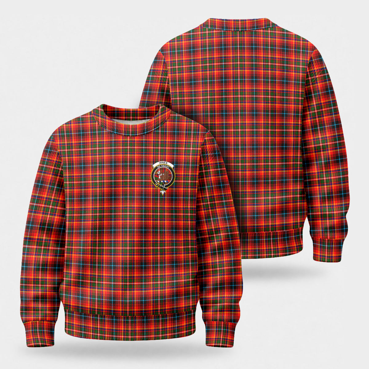 Innes Modern Tartan Crest Sweater