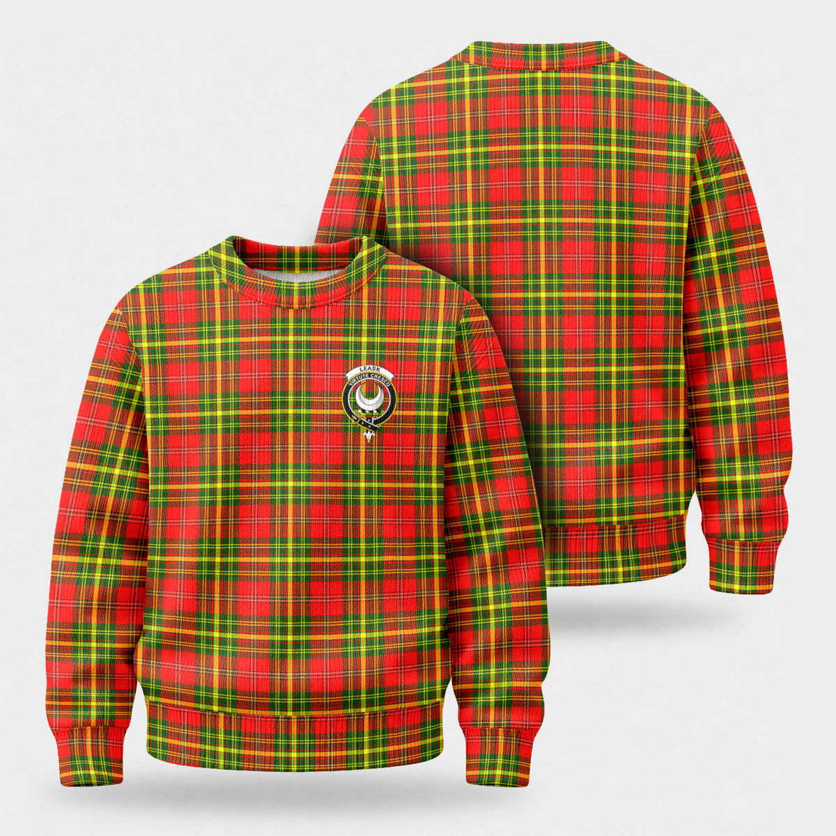 Leask Tartan Crest Sweater