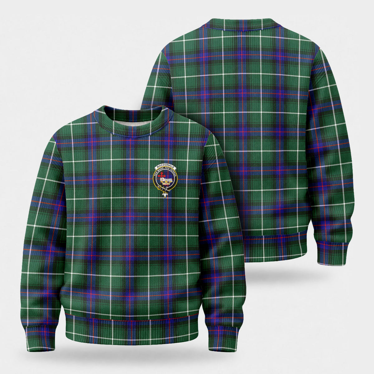 MacDonald of the Isles Hunting Modern Tartan Crest Sweater