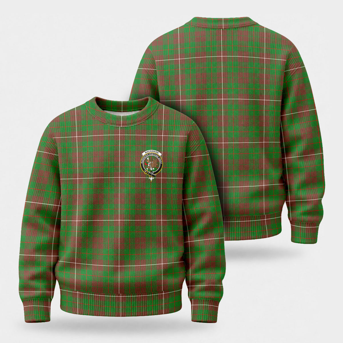 MacKinnon Hunting Modern Tartan Crest Sweater