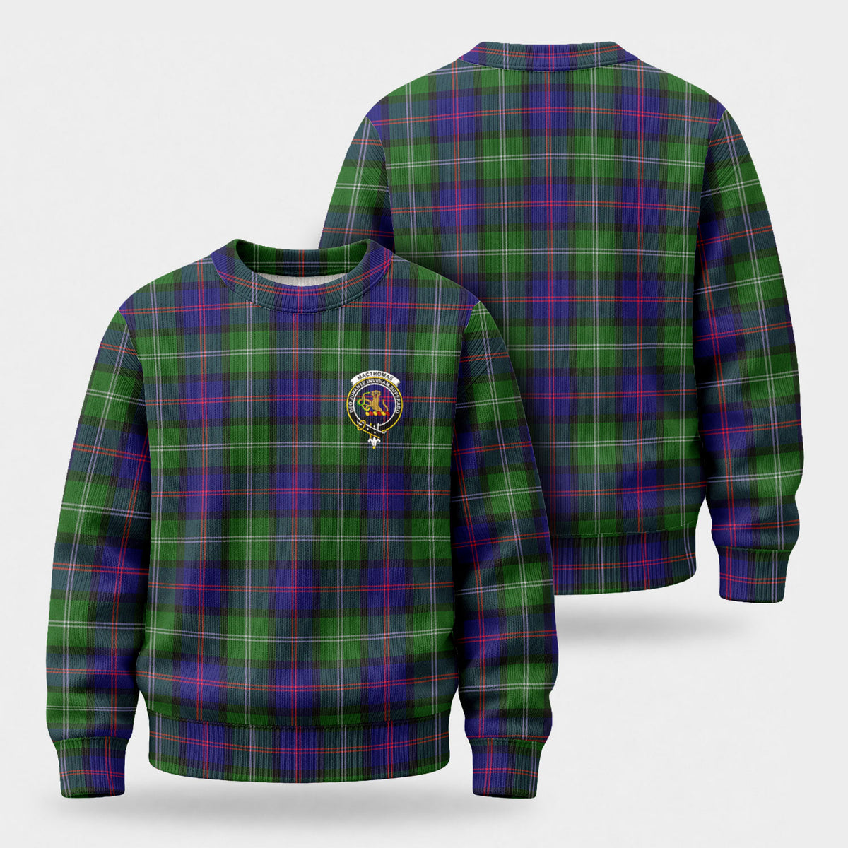 MacThomas Modern Tartan Crest Sweater