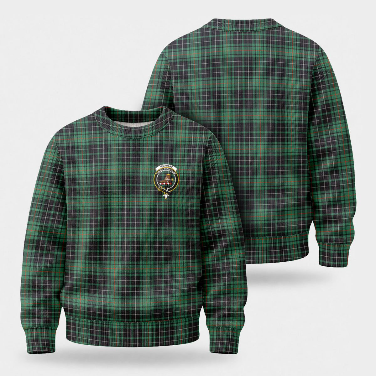 McAulay Hunting Ancient Tartan Crest Sweater