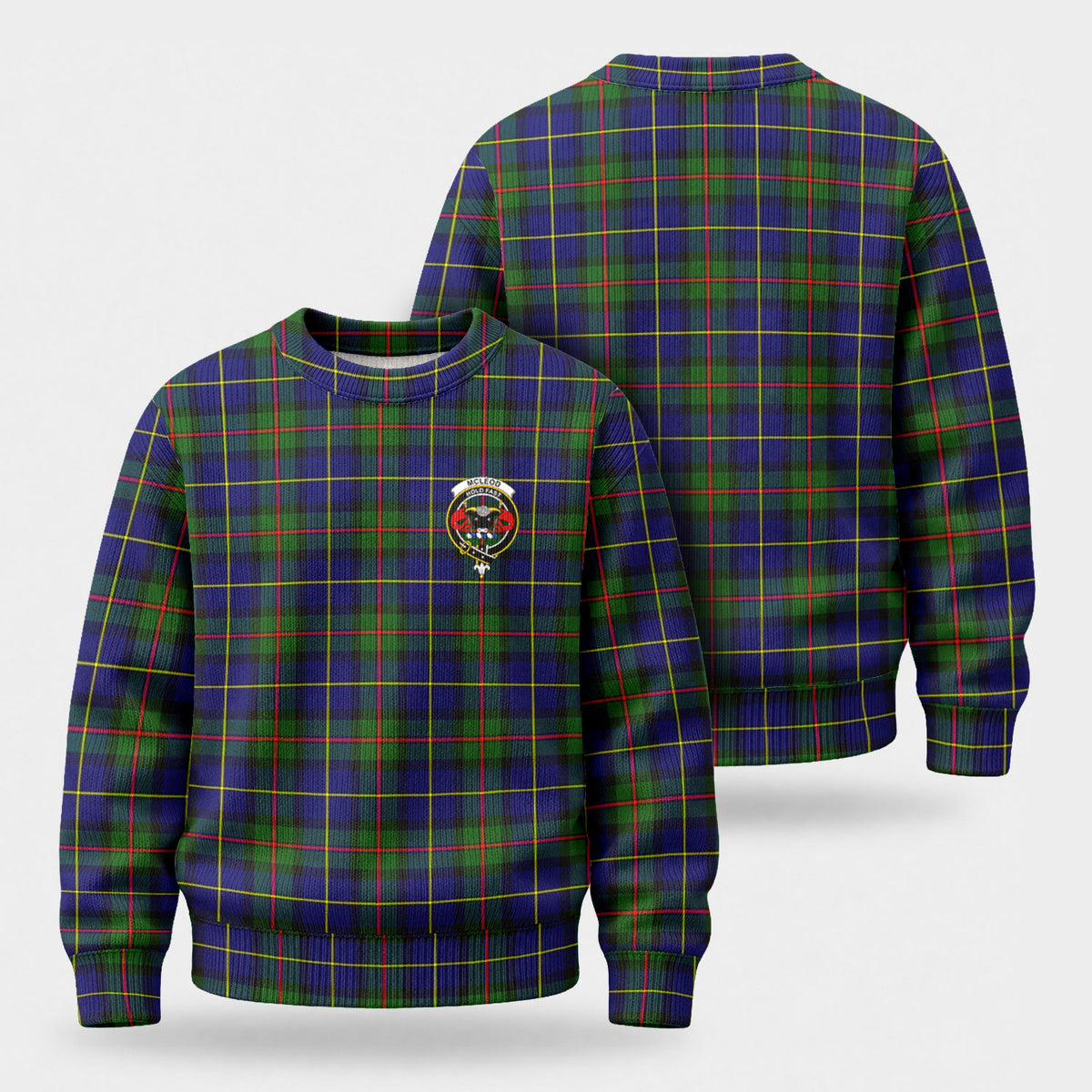 McLeod of Harris Modern Tartan Crest Sweater