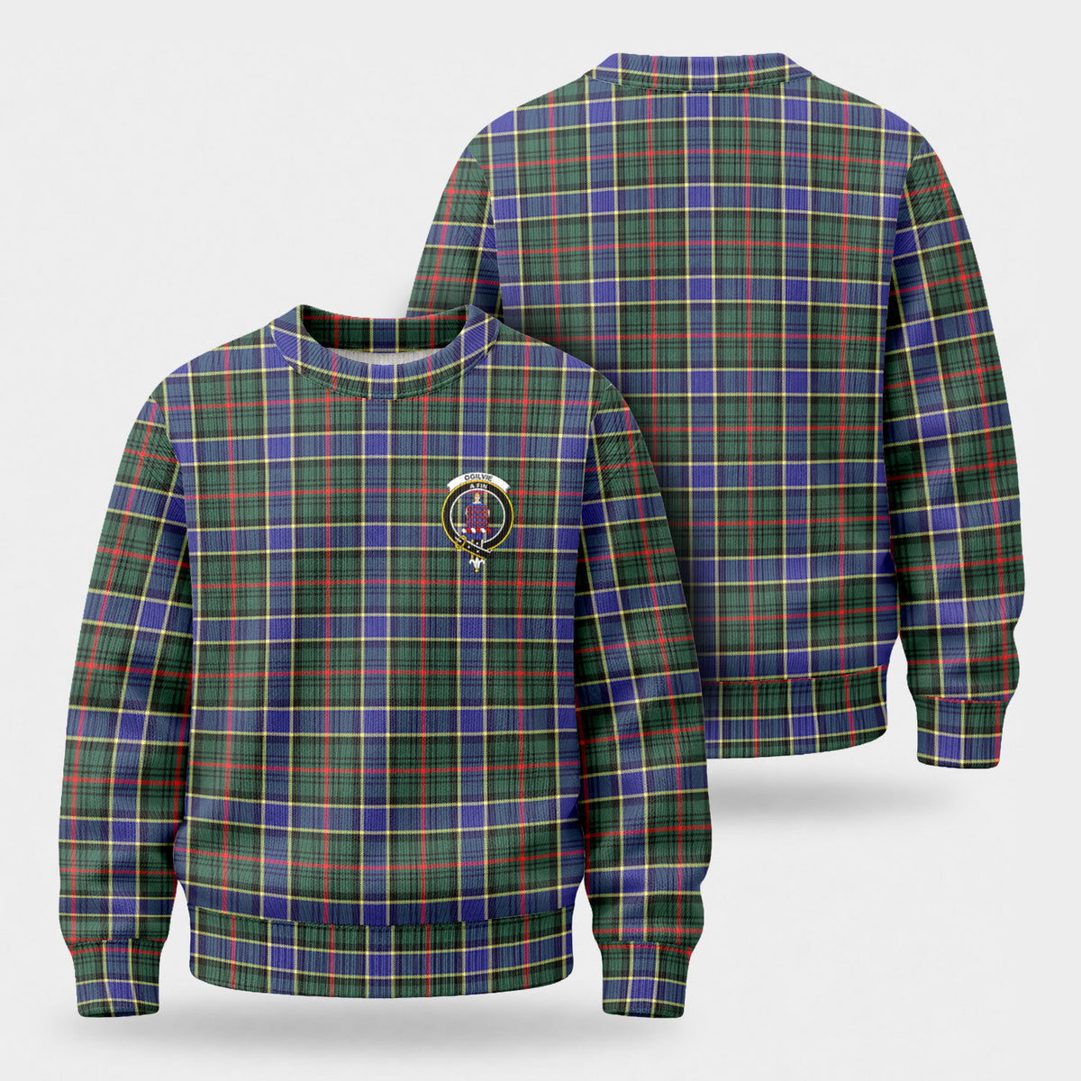 Ogilvie Hunting Modern Tartan Crest Sweater