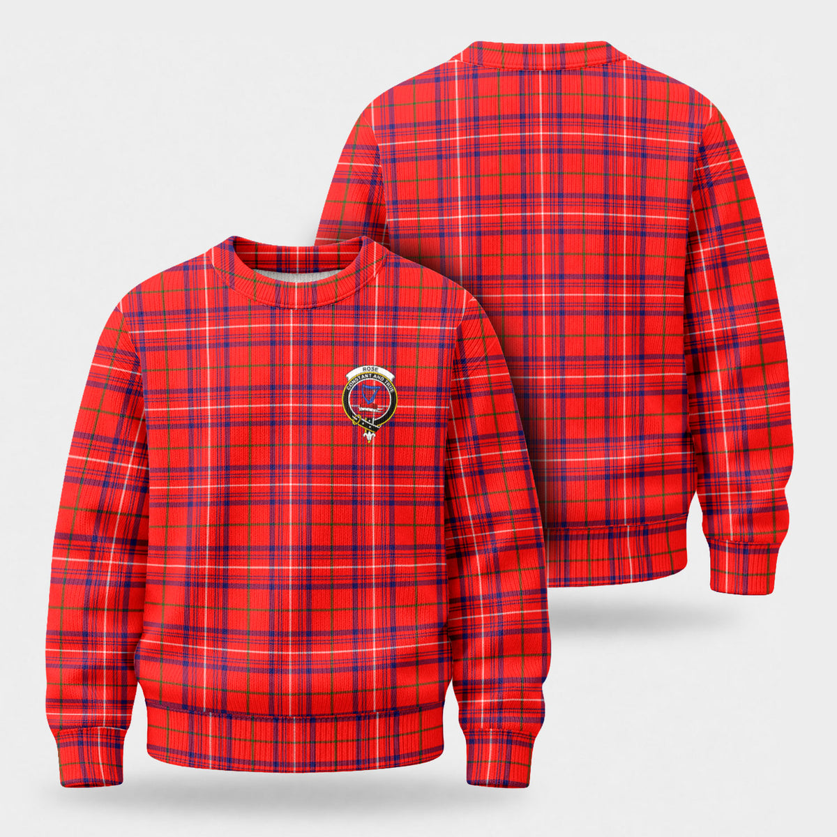Rose Modern Tartan Crest Sweater