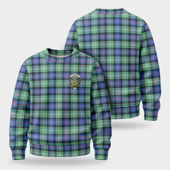 Sutherland Old Ancient Tartan Crest Sweater
