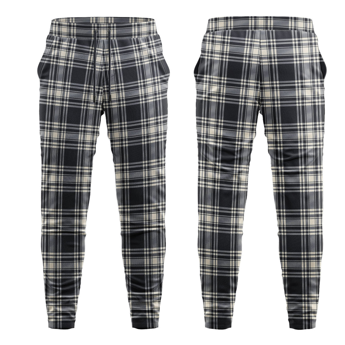 Menzies Black - White Ancient Tartan Sweatpants