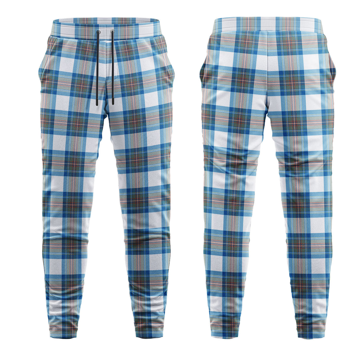 Stewart Muted Blue Tartan Sweatpants