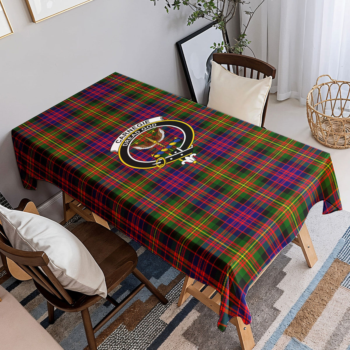 Carnegie Modern Tartan Crest Tablecloth