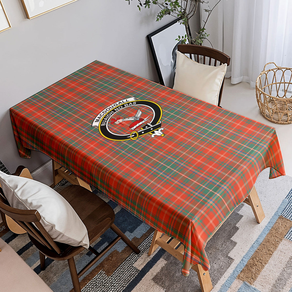 MacDougall Ancient Tartan Crest Tablecloth