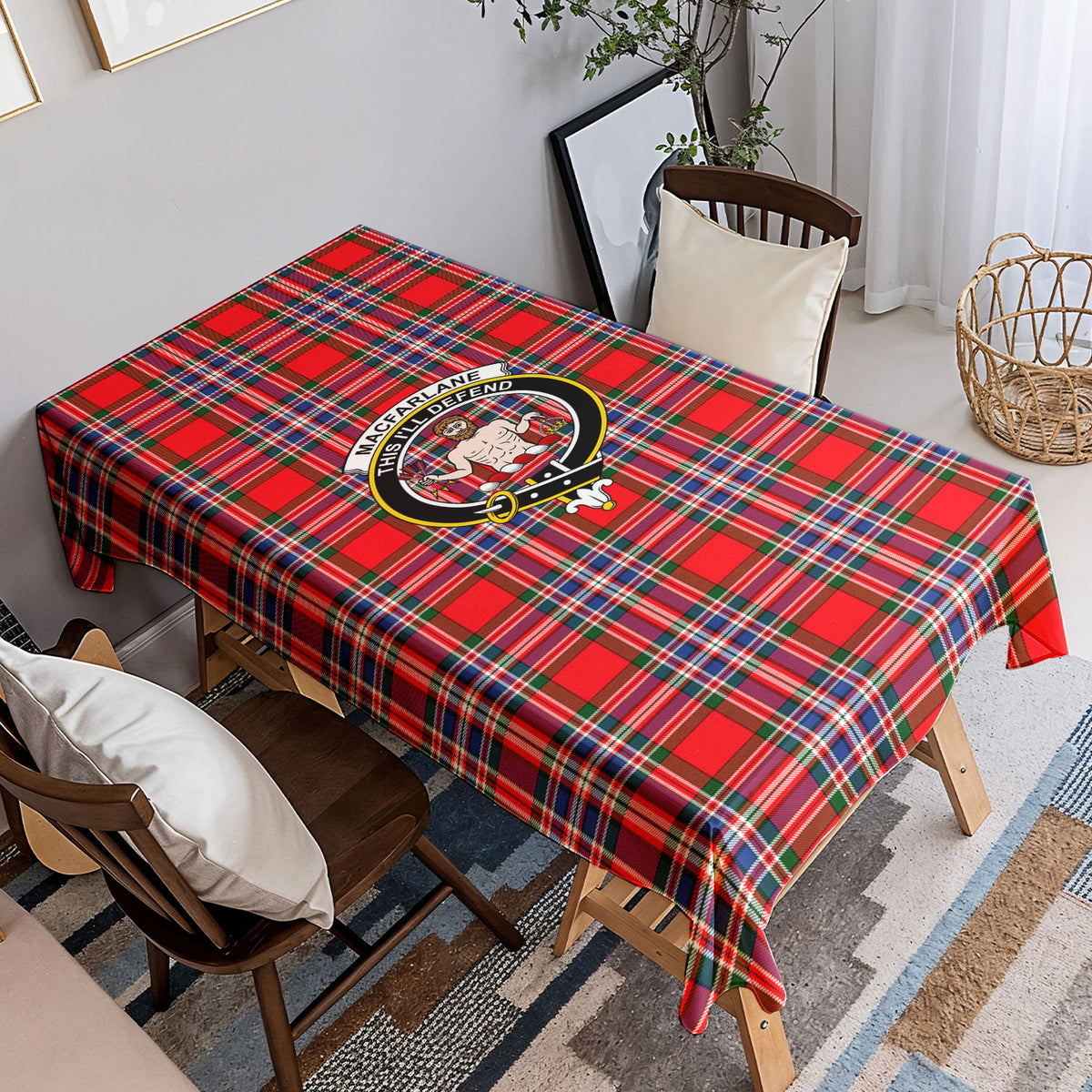 MacFarlane Modern Tartan Crest Tablecloth