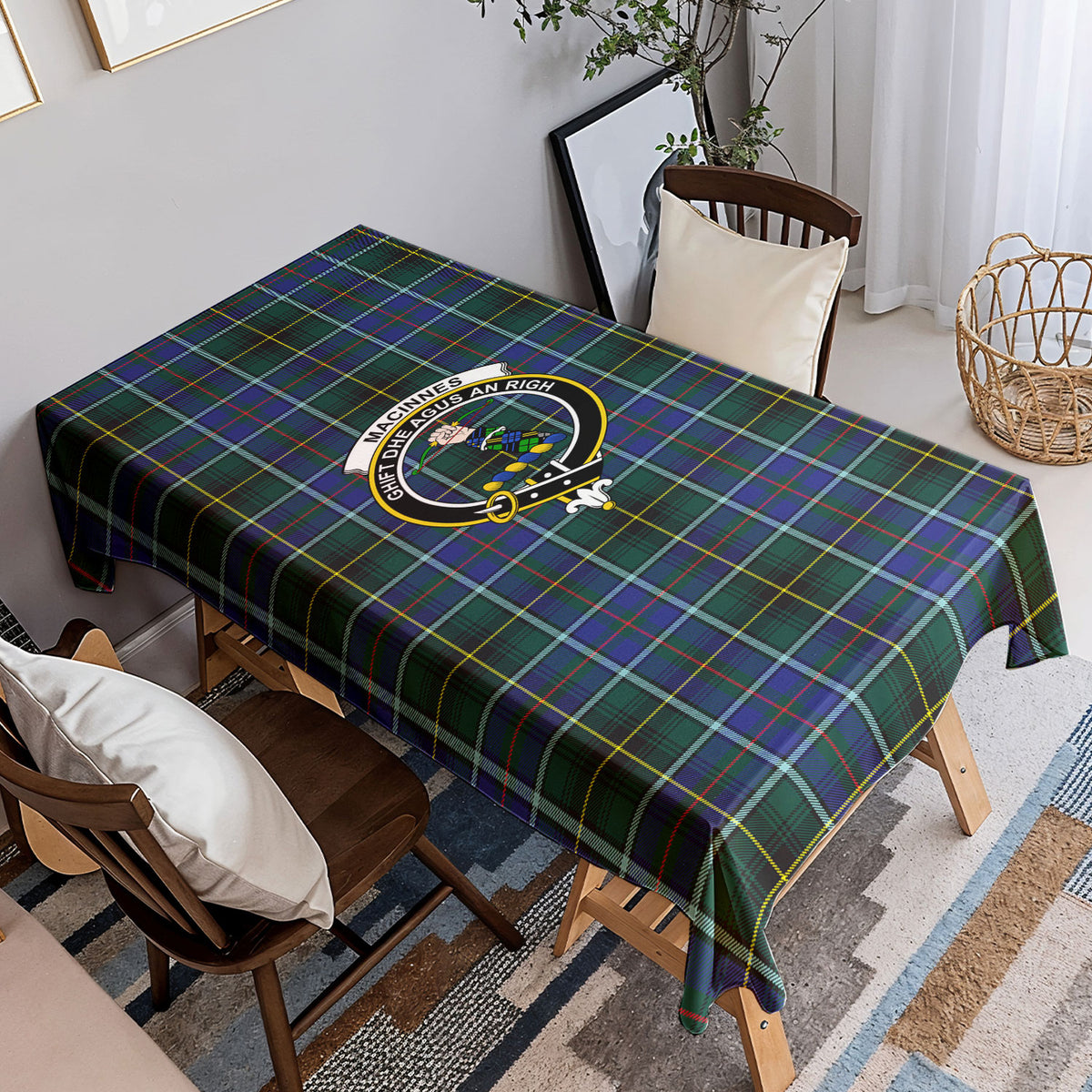MacInnes Modern Tartan Crest Tablecloth