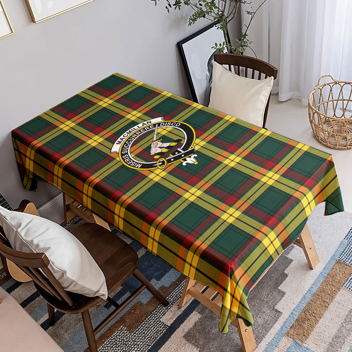 MacMillan Old Modern Tartan Crest Tablecloth