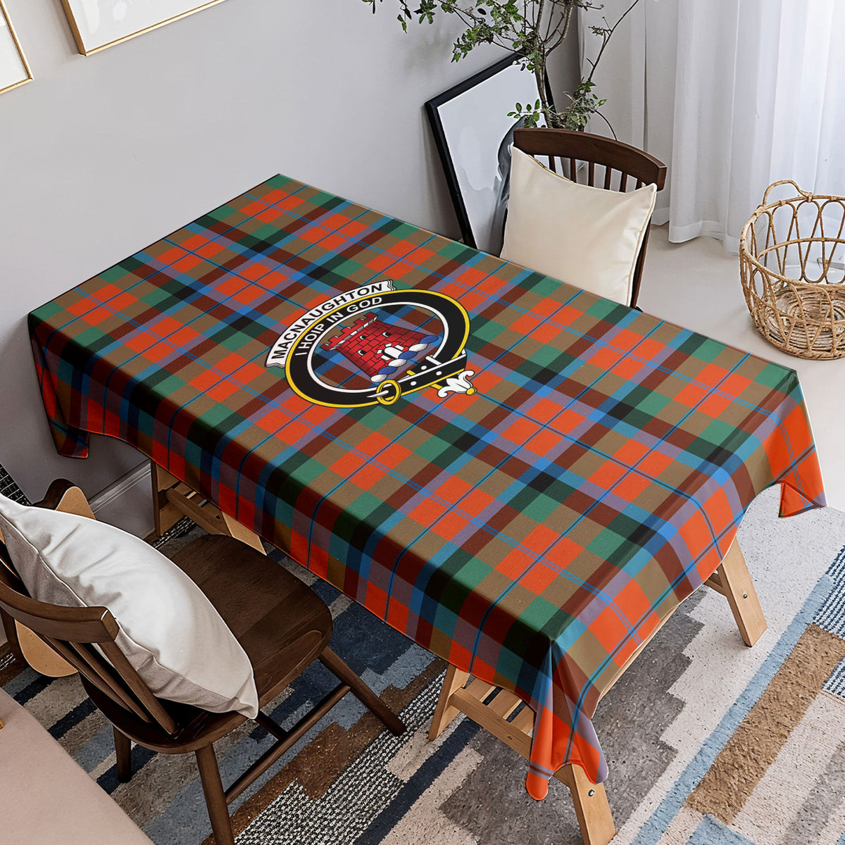 MacNaughton Ancient Tartan Crest Tablecloth