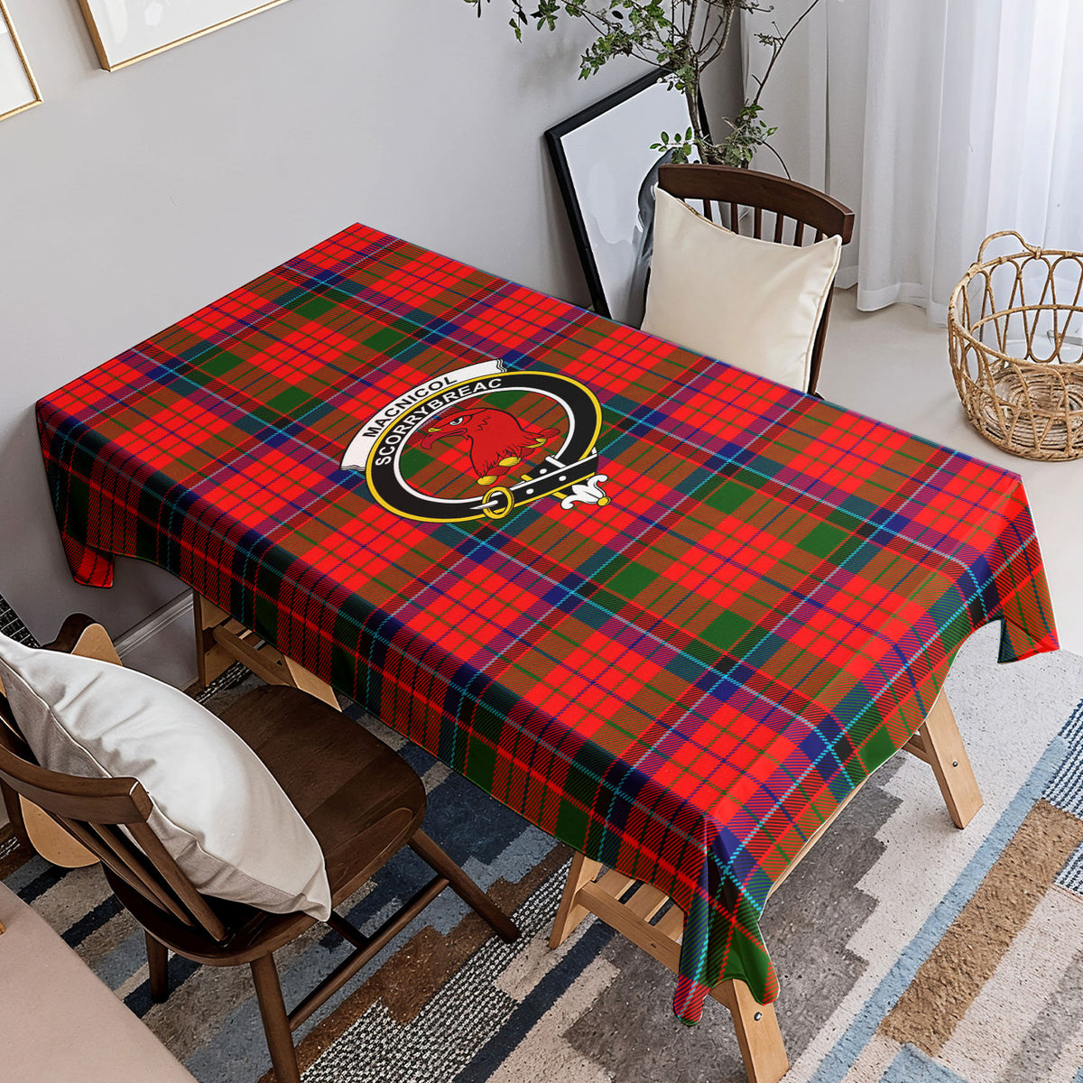 MacNicol (of Scorrybreac) Tartan Crest Tablecloth