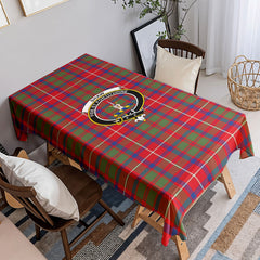 Shaw Red Modern Tartan Crest Tablecloth