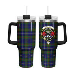 MacLeod of Harris Modern Tartan Crest 40 oz Insulated Tumbler with Handle