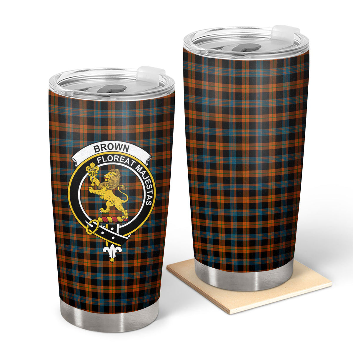 Brown Ancient Tartan Crest Tumbler