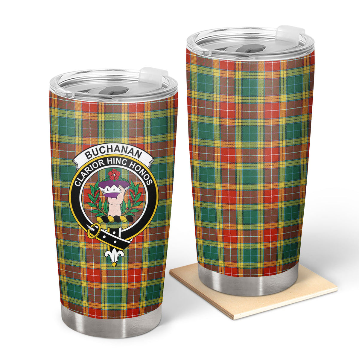 Buchanan Old Sett Tartan Crest Tumbler