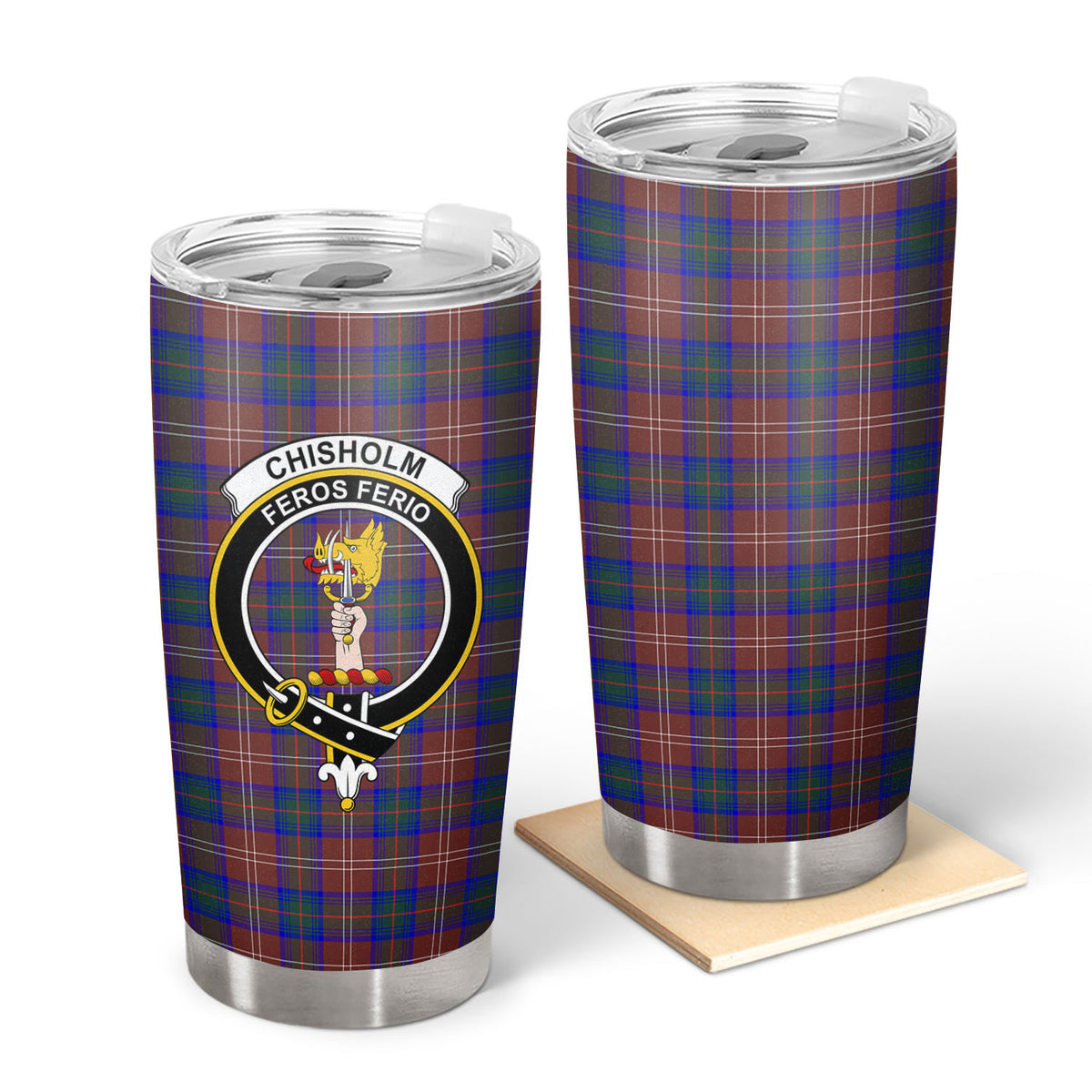 Chisholm Hunting Modern Tartan Crest Tumbler