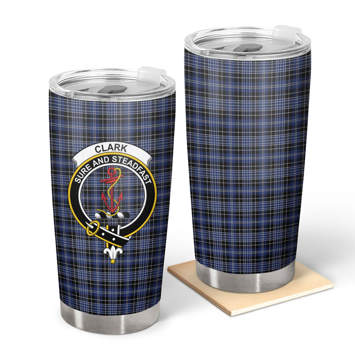 Clark Modern Tartan Crest Tumbler