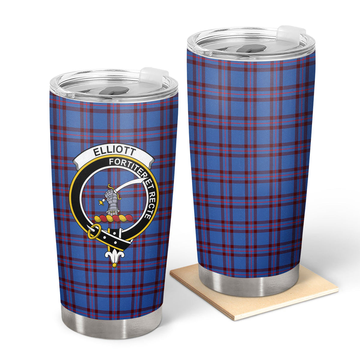 Elliott Modern Tartan Crest Tumbler