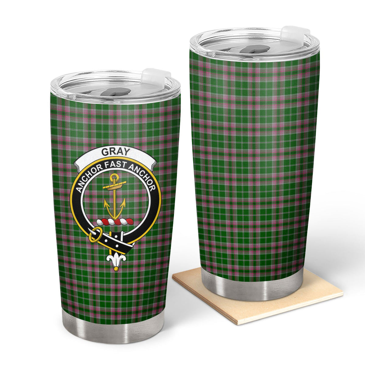 Gray Hunting Tartan Crest Tumbler