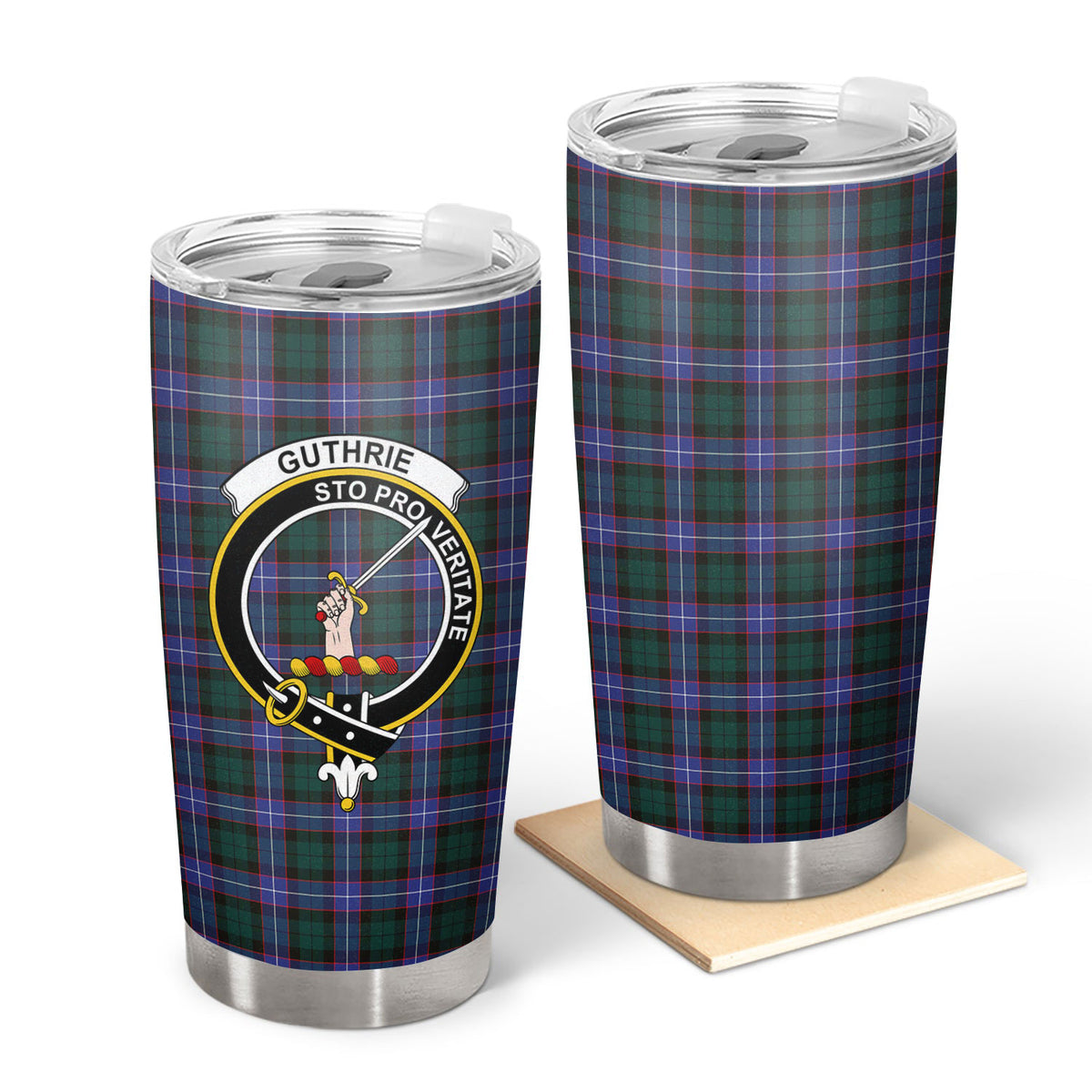 Guthrie Modern Tartan Crest Tumbler