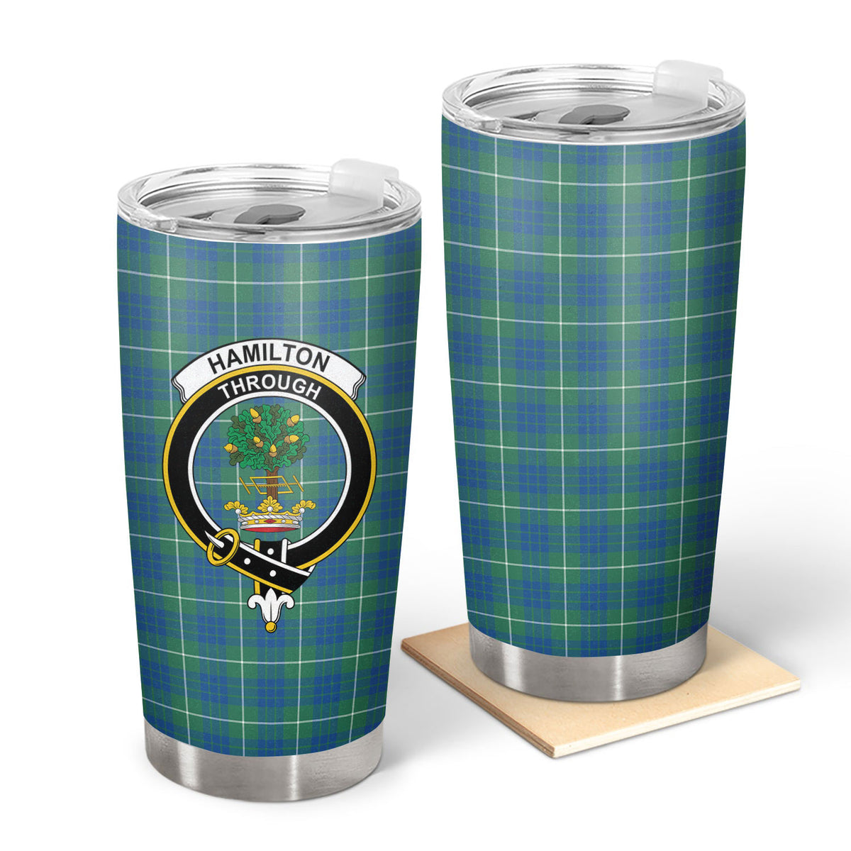 Hamilton Hunting Ancient Tartan Crest Tumbler