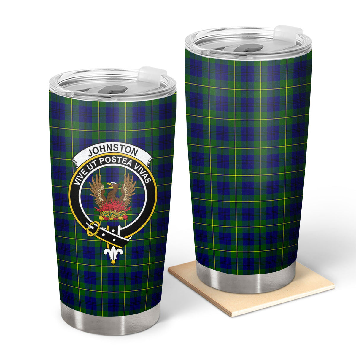 Johnston of Caskieben Tartan Crest Tumbler