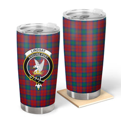 Lindsay Modern Tartan Crest Tumbler