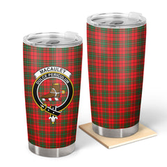 MacAuley Modern Tartan Crest Tumbler