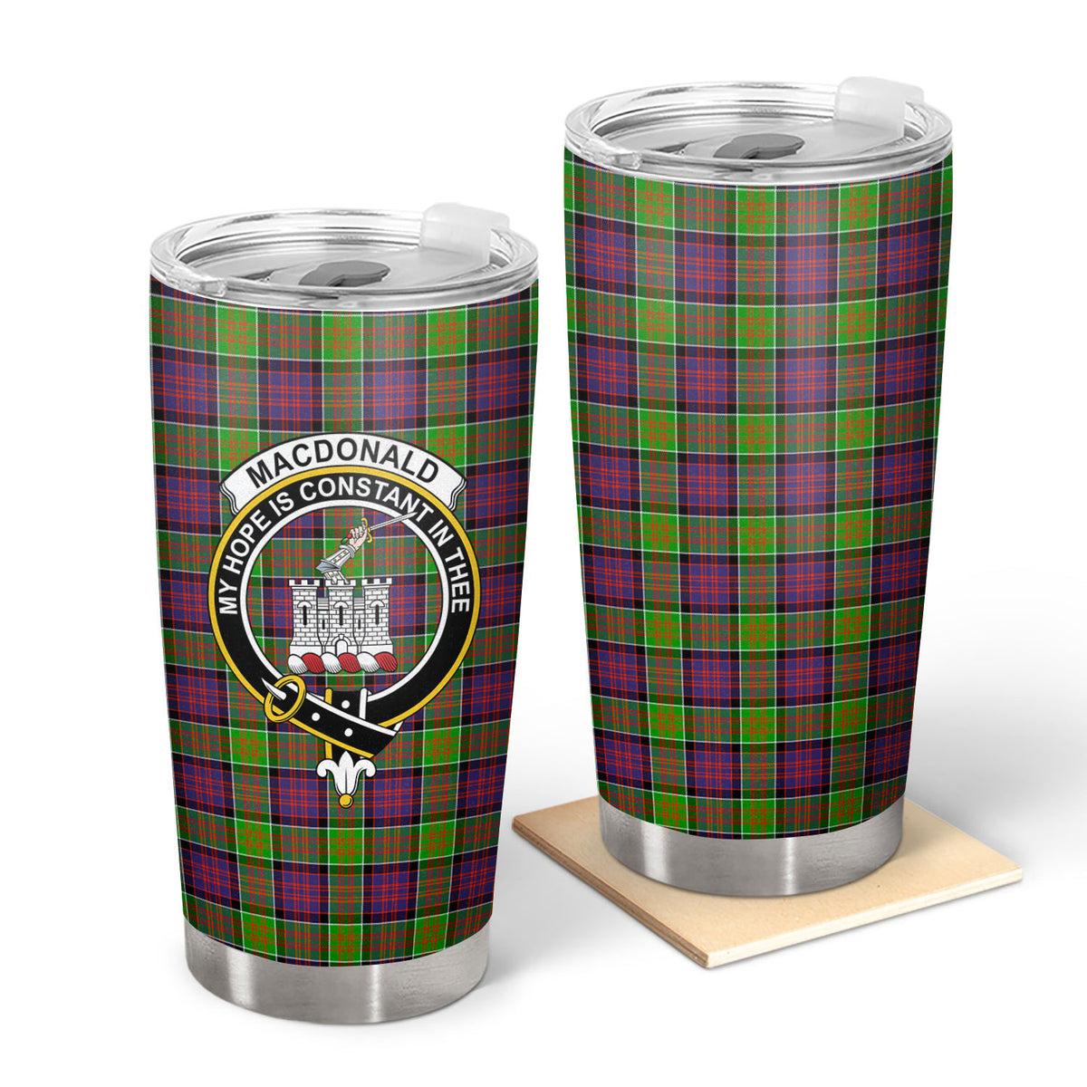 MacDonald (Clan Ranald) Tartan Crest Tumbler