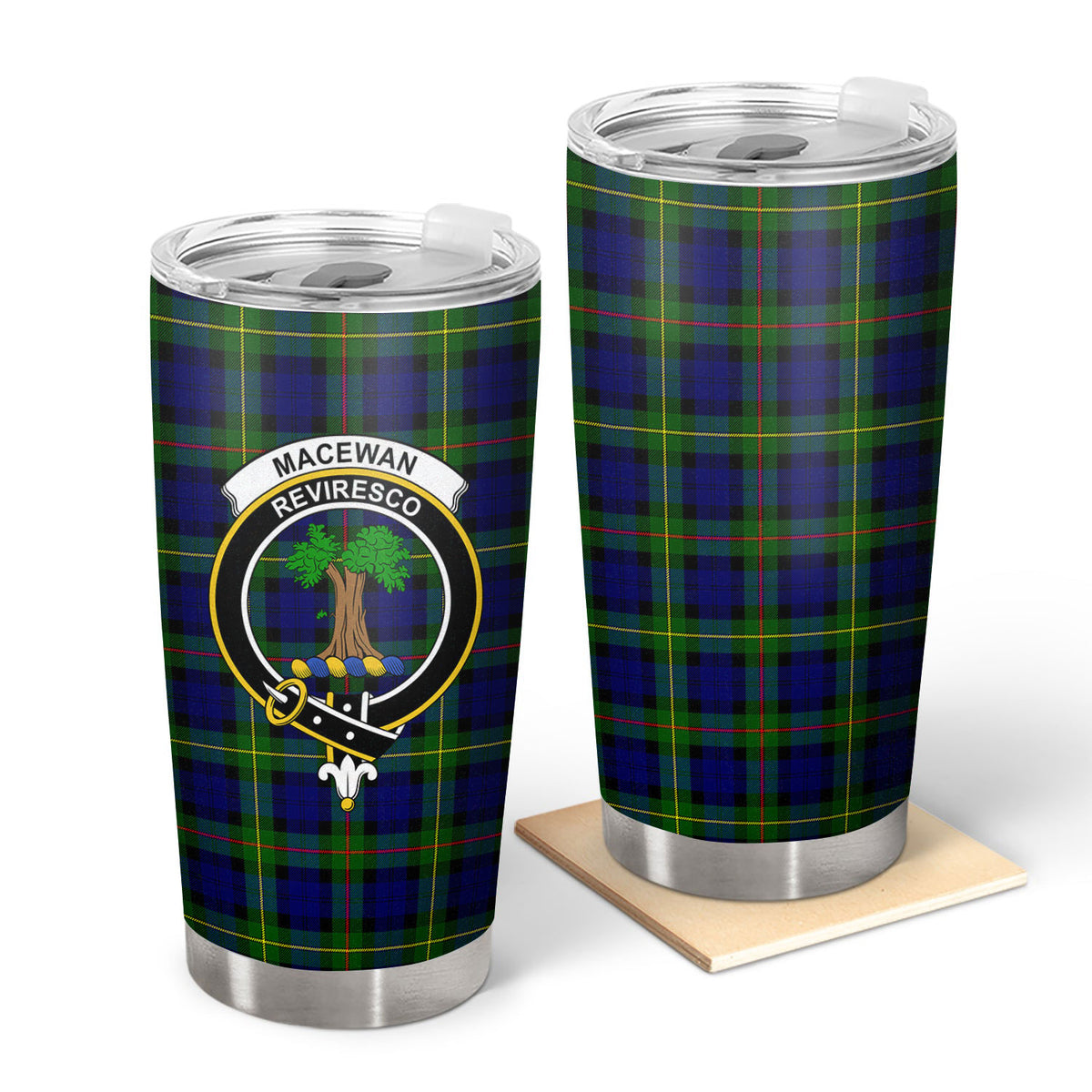 MacEwan Modern Tartan Crest Tumbler