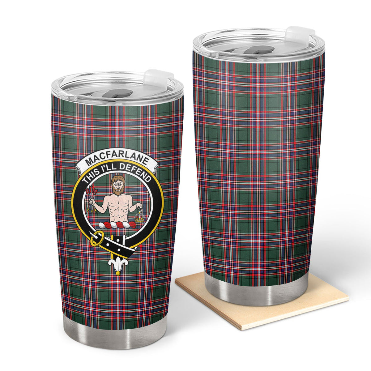 MacFarlane Hunting Modern Tartan Crest Tumbler