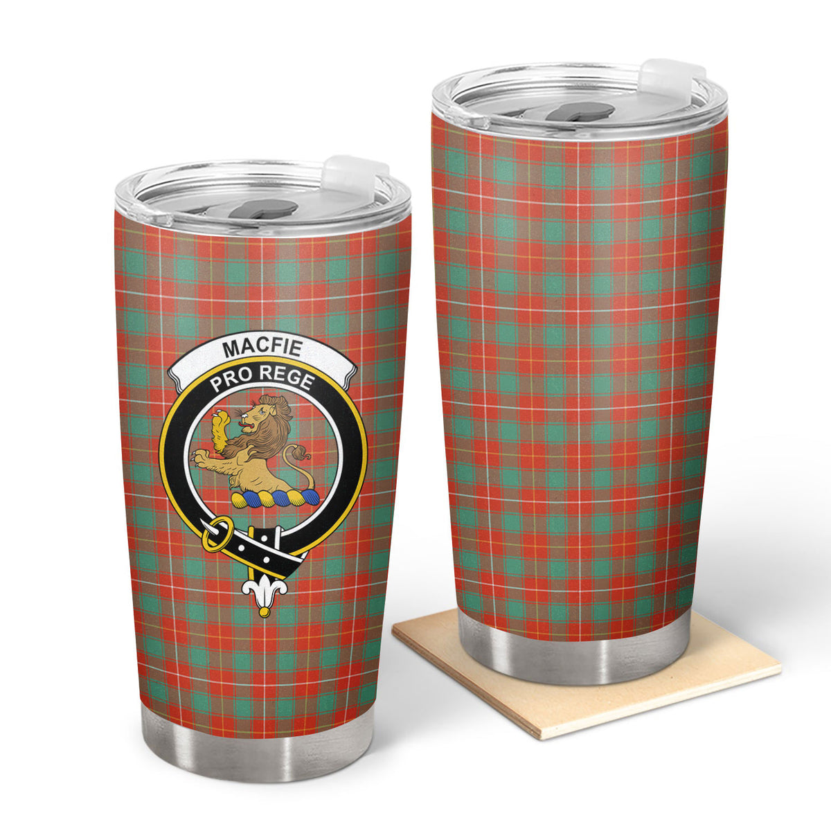 MacFie Ancient Tartan Crest Tumbler