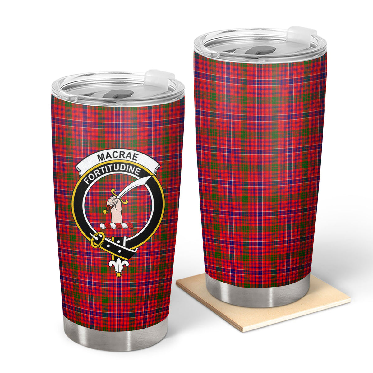 MacRae Modern Tartan Crest Tumbler