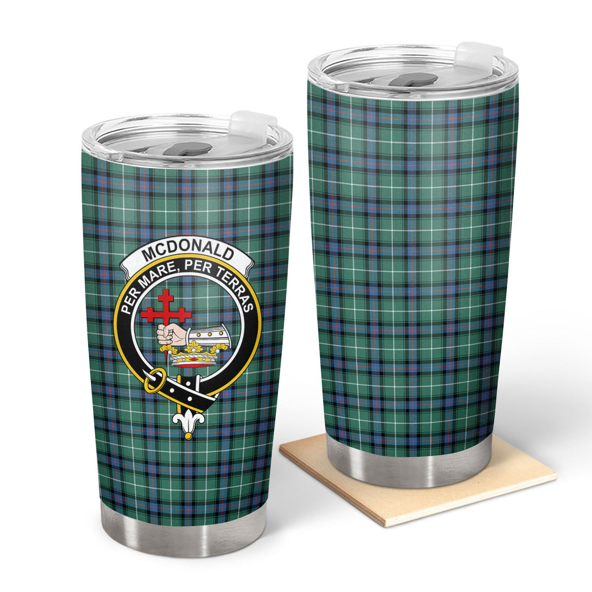 McDonald of the Isles Hunting Ancient Tartan Crest Tumbler